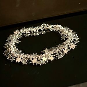 Silver stars bracelet 7 inches